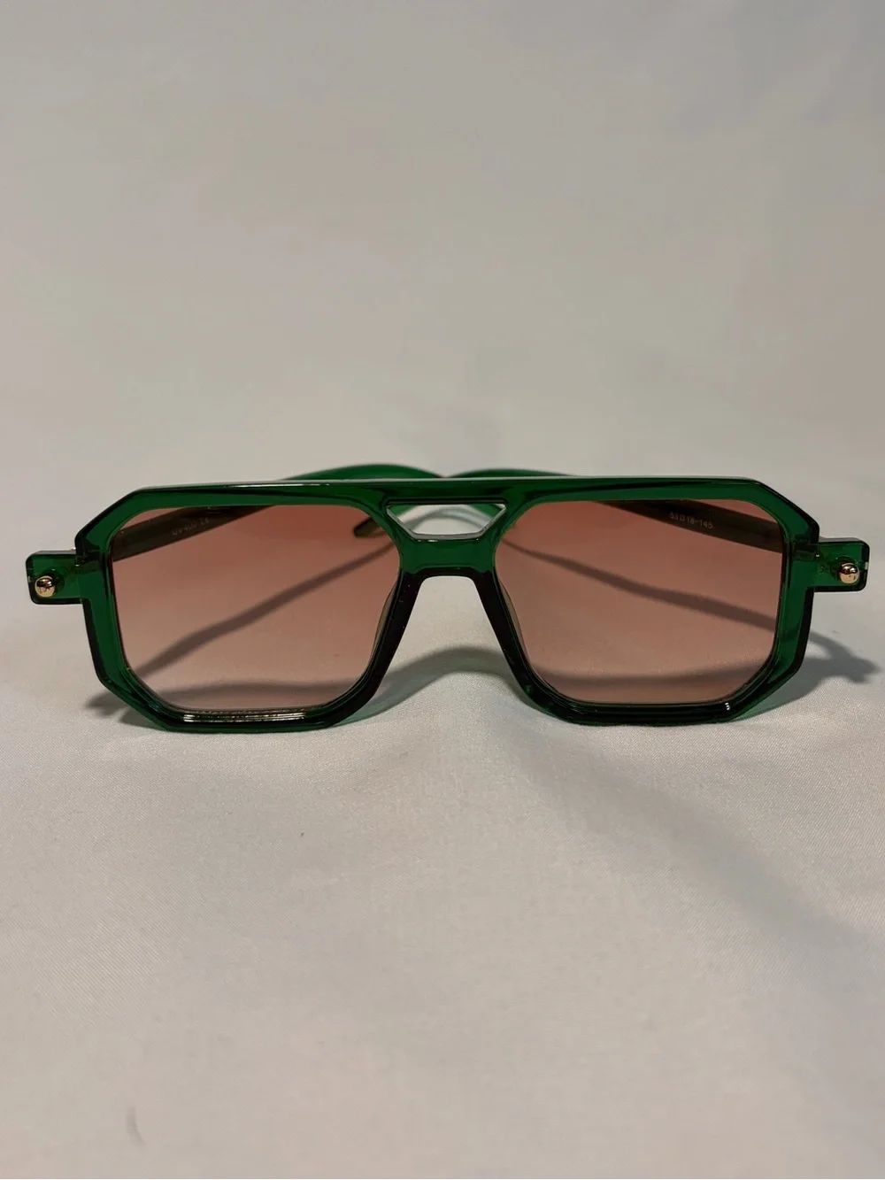 70s Style Aviator Green Sunglasses